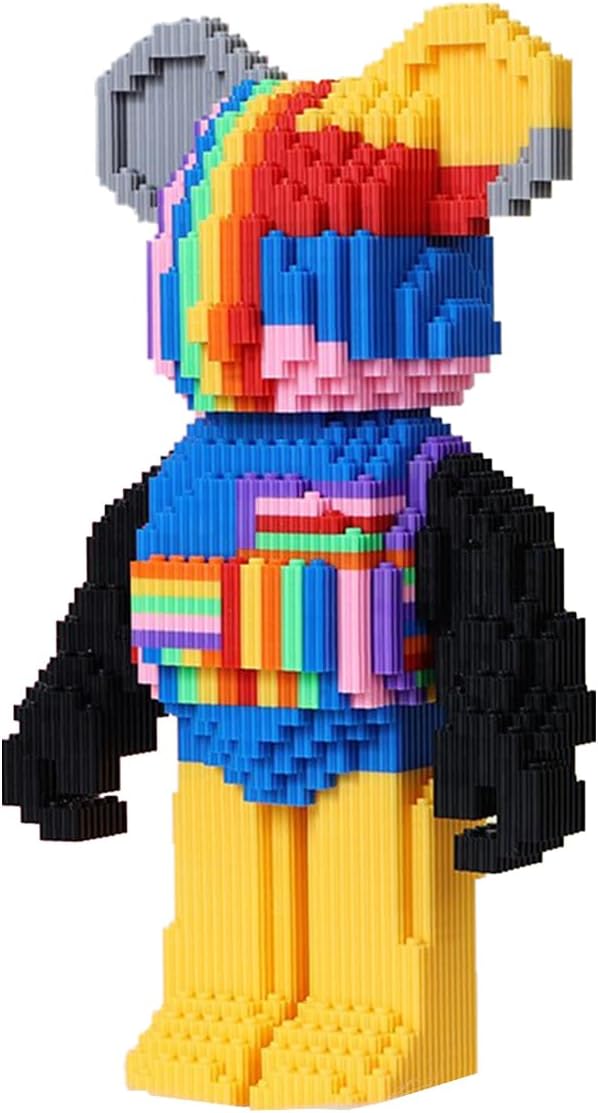 dOHOb Dazzling Colors Bear Building Block Set, 4180 Pieces, Collection Display Set for Adults