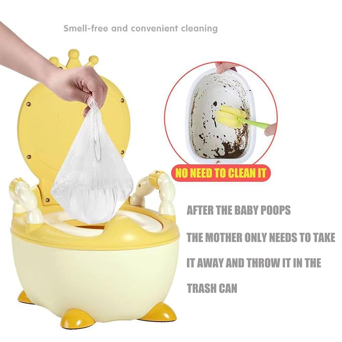 OULIGET Potty Chair Liners with Elastic, Portable Potty Training Bags, Potty Refill Liners Disposable for Toddlers Kids and Baby,Toilet Seat Cover,17x8Inches,Clear,200pieces