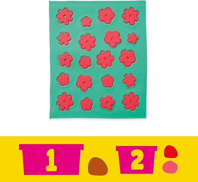 Play-Doh Barbie Florals and Fringe Set, Make Doll Clothes with Modeling Compound & 9 Fashion Accessories, Arts & Crafts for Girls & Boys 5+