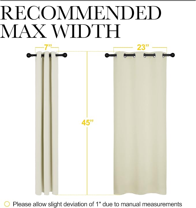 NICETOWN Room Darkening Curtain Panels for Living Room, Thermal Insulated Grommet Room Darkening Draperies/Drapes for Window (Beige, 2 Panels, W29 x L45 -Inch)