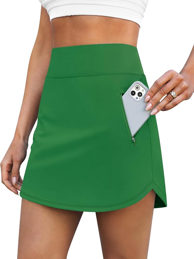 LouKeith Golf Skirts for Women Tennis Skirt with Zipper Pockets High Waisted Running Casual Athletic Skorts Built-in Shorts