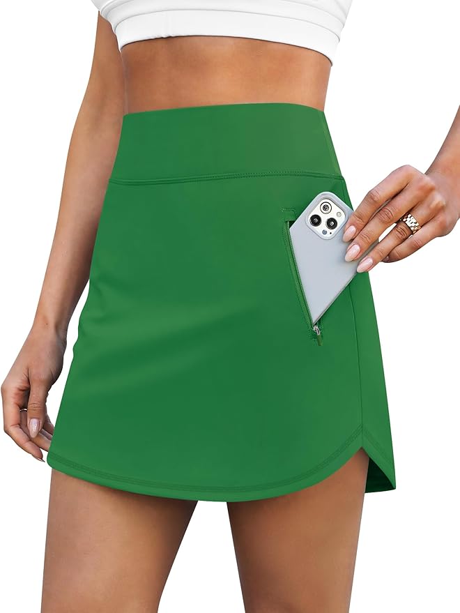 LouKeith Golf Skirts for Women Tennis Skirt with Zipper Pockets High Waisted Running Casual Athletic Skorts Built-in Shorts