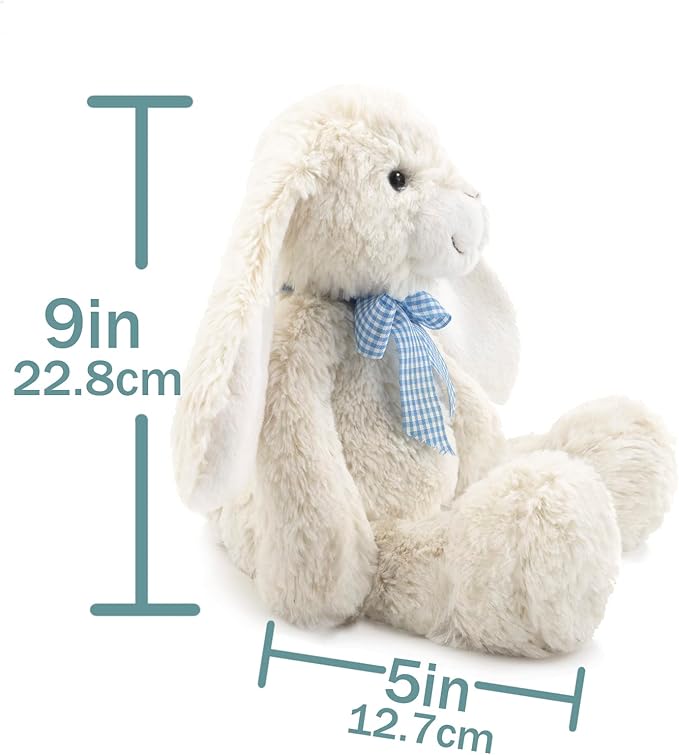 14" White Bunny Stuffed Animals for Kids and New Born Babies,Huggable Rabbit Plush Toy with Bow for Boys and Girls,Great Gifts on Baby Shower,Birthday,Children's Day,Christmas