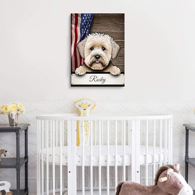 Custom Wooden Jigsaw Puzzles with Your Dog's Name on Dandie Dinmont Terrier Art Print - 300 500 1000PCS Puzzles Game and Home Wall Decor