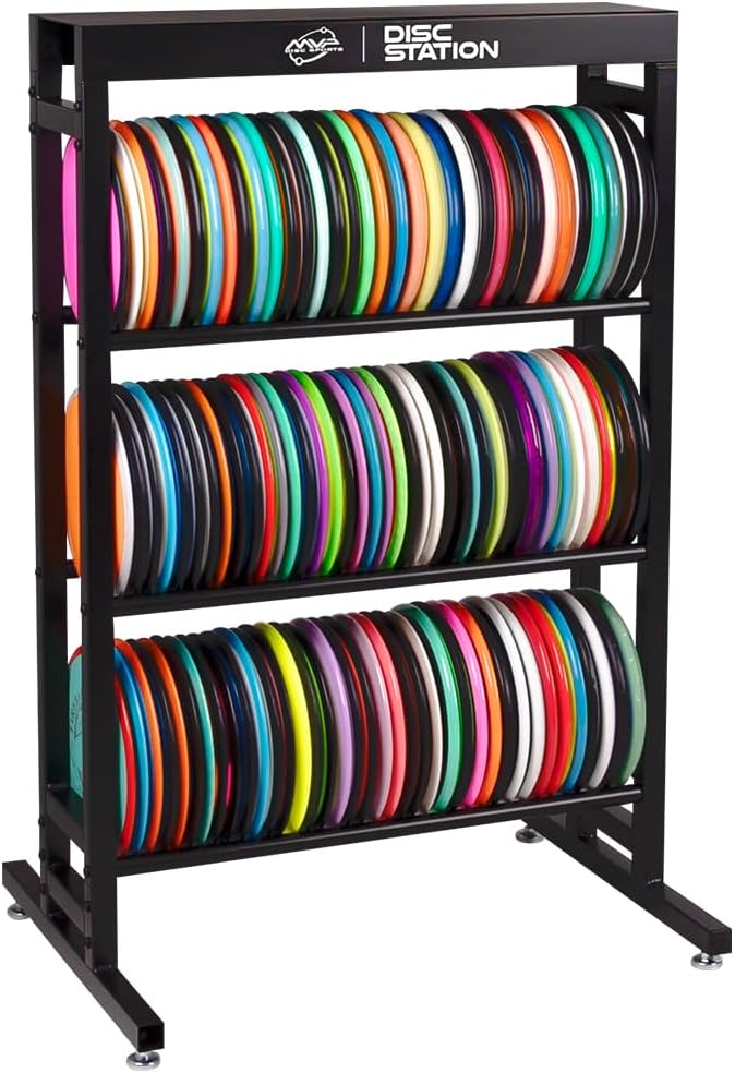 MVP Disc Sports Disc Station Disc Storage Rack (Choose Your Size and Color)