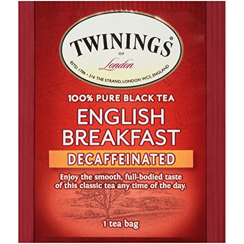 Twinings English Breakfast Tea, Decaffeinated Black Tea - Lively and Refreshing Decaf Tea Bags Individually Wrapped, 50 Count (Pack of 2)
