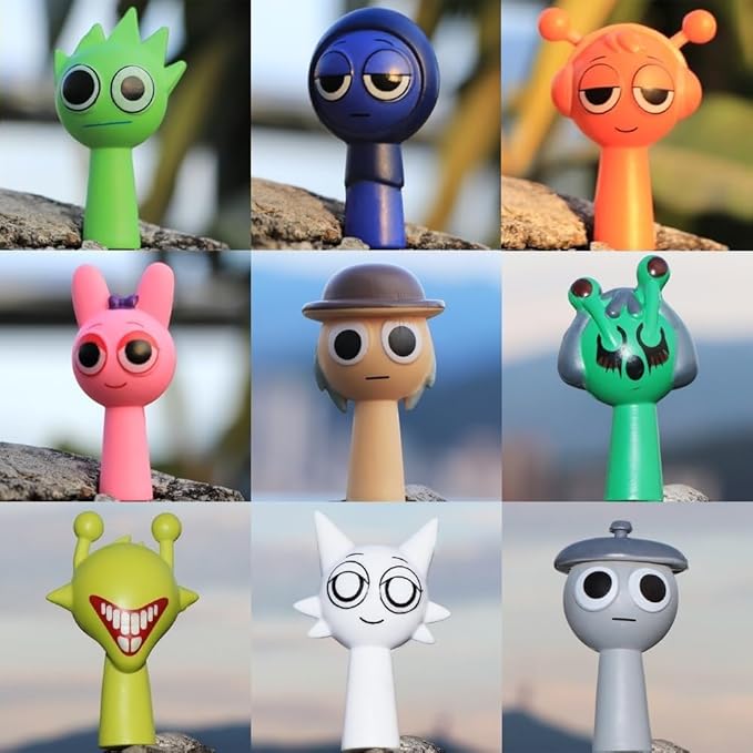 BLUE BARE Sprunki Action Figures Collection, Cute Cake Toppers Great Gift For Special Ocassions Favors Birthday Party Decoration Set Mystery Box Room and Office Decor Collectible (24-Pack)