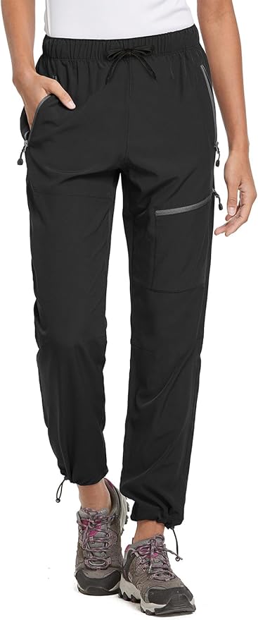 baleaf Women's Hiking Pants Quick Dry Lightweight Water Resistant Elastic Waist Cargo Pants for All Seasons