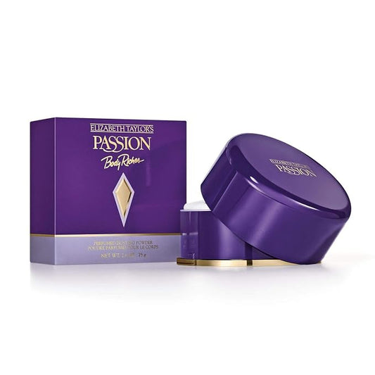 Elizabeth Taylor Body Powder for Women, Fragrance with Body Puff, Passion, 2.6 Oz