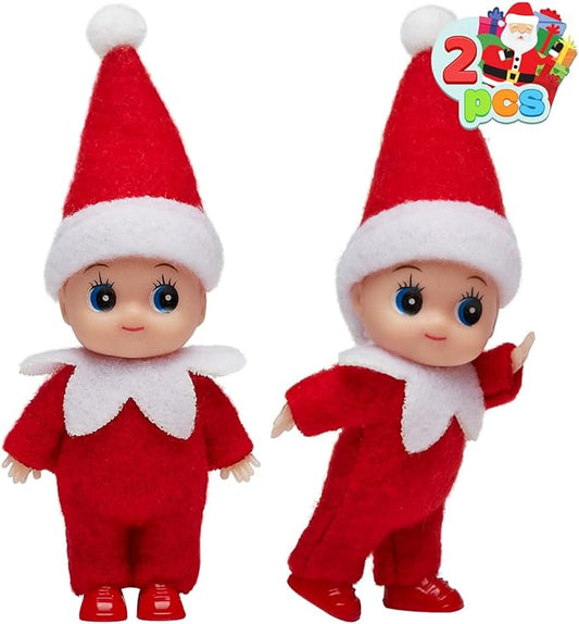 JOYIN 2 Pcs Christmas Elf Plush Doll Tiny Soft Plush Toy Doll Xmas Gift for Party Favors Party Supplies Christmas Decor, Xmas Gift