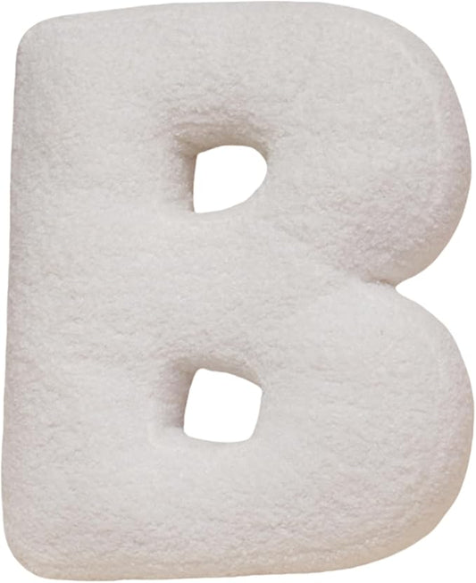 MOJUN Letter Plush Pillow, Soft Sofa Cushion Nursery Decor Kids Room Throw Pillow Cute A to Z Initial Letter Pillow Alphabet Cushion for Sofa Couch Living Room Bed Car Decoration, B