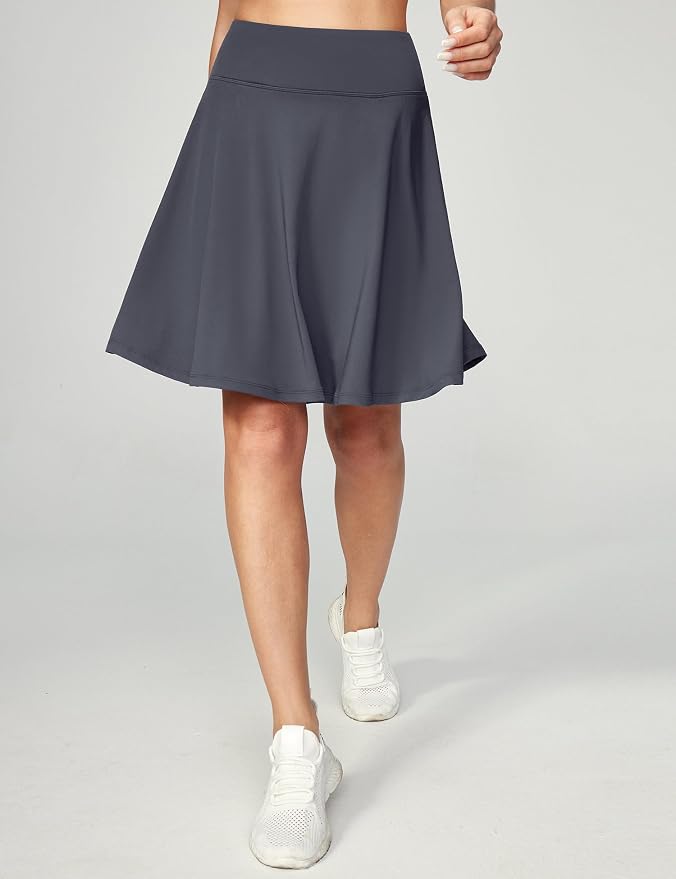 IUGA 20" Knee Length Skorts Skirts for Women with Pockets Tennis Skirt High Waisted Golf Skirts for Women Casual Athletic