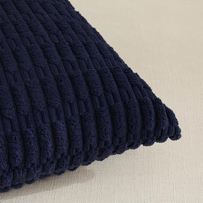 Fancy Homi 4 Packs Decorative Throw Pillow Covers for Living Room Couch Bed, Modern Farmhouse Boho Home Décor Accent Cushion Case, 20" x 20", Navy Blue