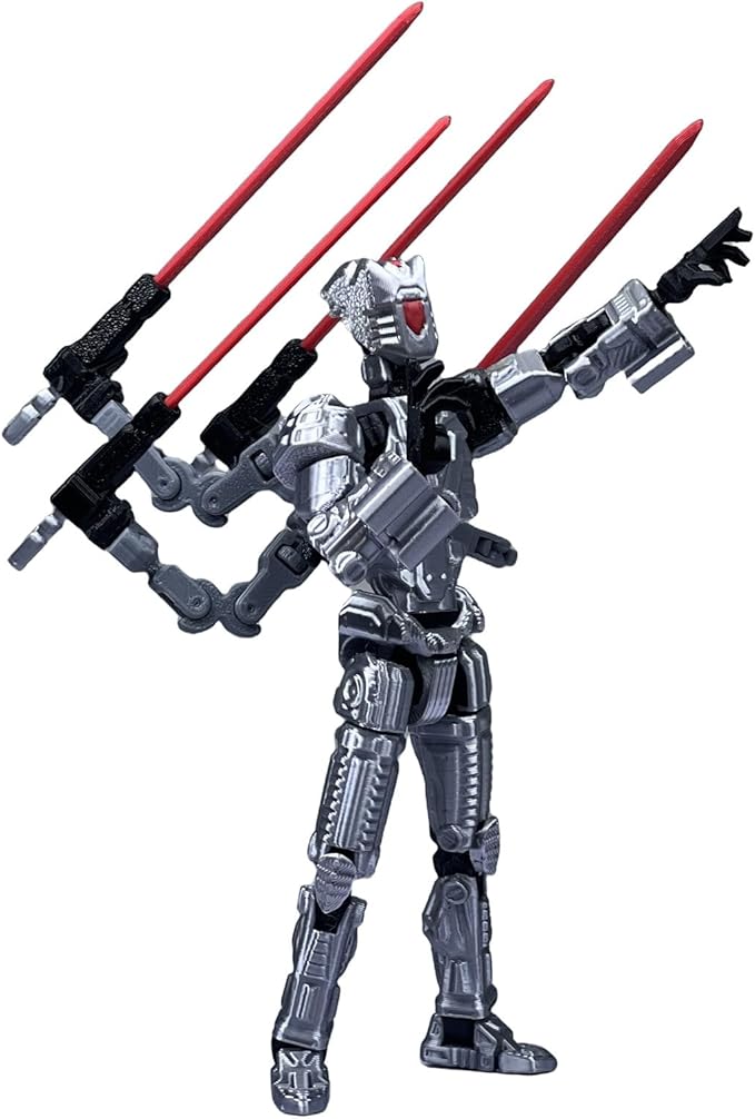 Assembly Completed T13 Action Figure,3D Printed Multi-Jointed Movable, Nova 13 Action Figures Desktop Decorations for Game Lovers Toy (Grey)