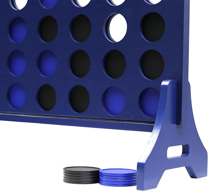 Tailgating Pros Premium Navy Giant Four in a Row with Carrying Case - Jumbo Oversized Outdoor Yard Game - Connect Multiple Pucks in a Row to Win - Many Puck Colors Available!