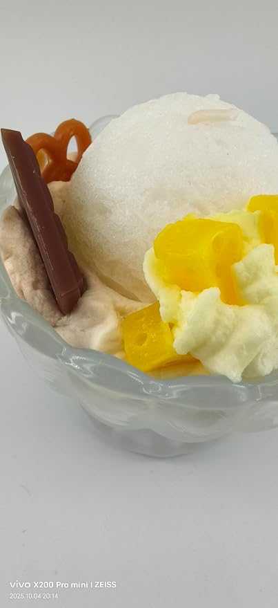 Generic Ice Cream Aromatherapy Candles, Glass Goblet, Decorative Dessert Shape, Fruits Fragrance, Birthday Festival Party Mother Gift (Jasmine Pineapple)