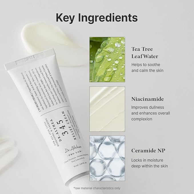 Dr.Althea 345 Relief Cream | Daily Face Moisturizer for Soothing Recovery and Blemish Care with PDRN & Niacinamide | Korean Vegan Skin Care for All Skin Types, 1.69 Fl Oz (Ver.2 - Pack of 1)