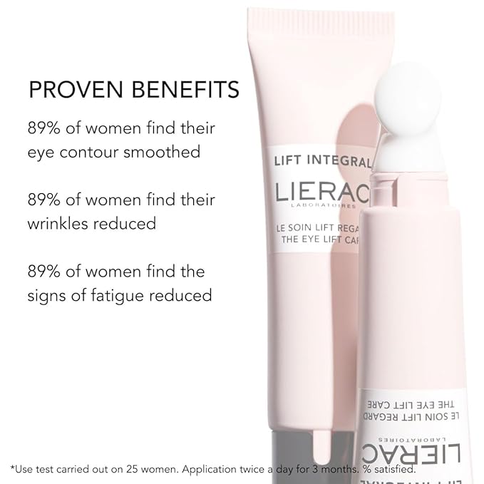 Lierac Lift Integral Under Eye Cream for Dark Circles - Firming Solution with Hyaluronic Acid, Collagen, Elastin, Tightens & Smoothes Wrinkles, Eye Cream for Wrinkles & Sensitive Skin - 15ml