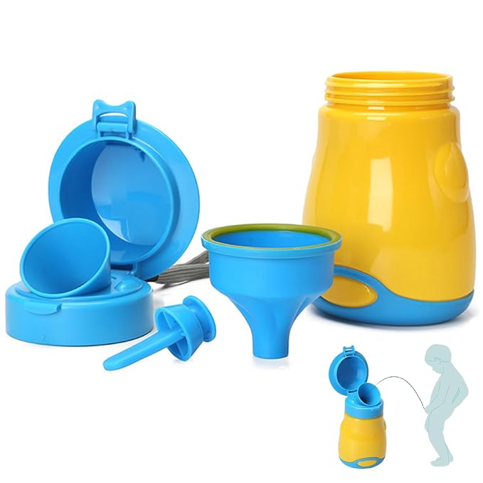 Portable Potty, Travel Potty, 600ml Portable Urinal for Toddlers Boys, Leakproof Toddler Urinal with Lanyard, Reusable Training for Car Camping Travel