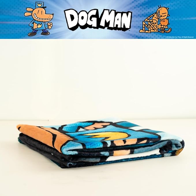 Franco Dog Man Supa Book Kids Bedding Super Soft Cozy Plush Throw, 46 in x 60 in, (Officially Licensed Product)