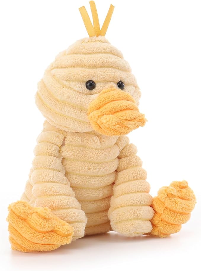 Apricot Lamb Corduroy Duck Stuffed Animals for Kids, Soft Cute Plush Toys for Baby Girl and Boy, 6.3 Inches