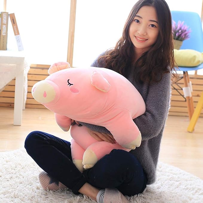 EHOTONG Pig Plush Pillow, Piggy Soft Hugging Pillow Funny Cute Pig Stuffed Animal Toys Christmas Birthday Girlfriend Gift, 22 inch