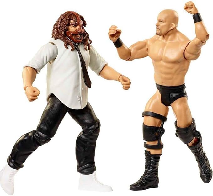 WWE MATTEL Stone Cold Steve Austin vs Mankind Championship Showdown 2 Pack 6 in Action Figures High Flyers Battle Pack for Ages 6 Years Old and Up