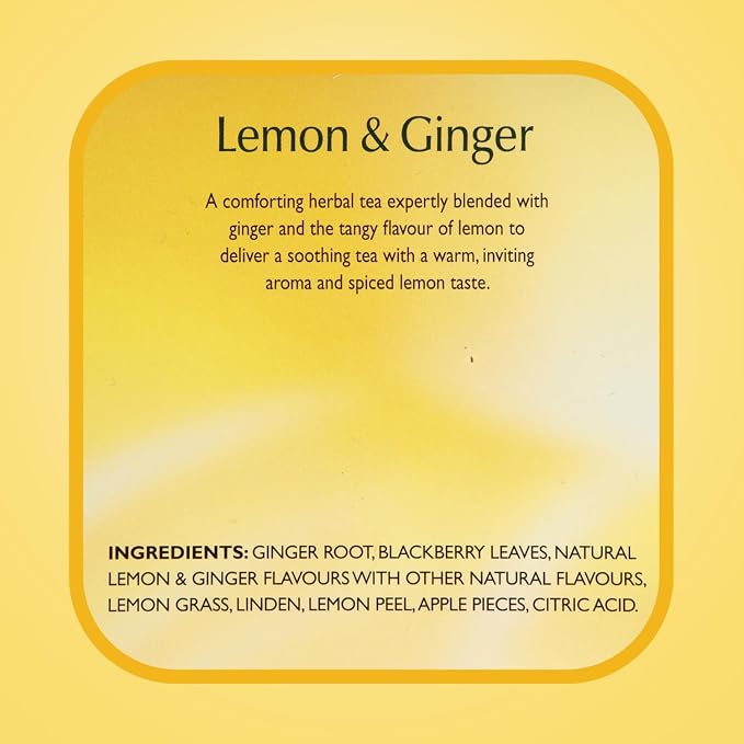 Twinings Tea K-Cups, Lemon & Ginger Tea - Wellness Tea, Naturally Caffeine-Free Herbal Tea K-Cups for Keurig, 12 Count