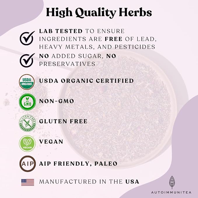 Organic Lavender Tea Loose Leaf Tea Bags – Sleep Tea, Passion Flower Tea, Calming Tea, Nighttime Tea, Relaxing Tea, Tulsi, Stress Tea, Caffeine Free AIP Bedtime Herbal Blend, 15 Count