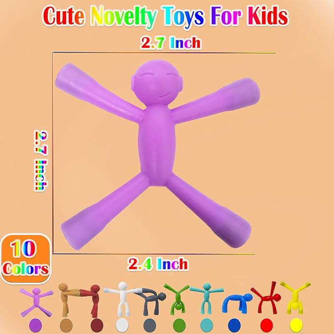 Mom&Myaboy Mini Man Magnetic Toys - 10 Pcs Rubber Magnet Men Educational Fidget Toys for 3-15 Year Olds (Classical)