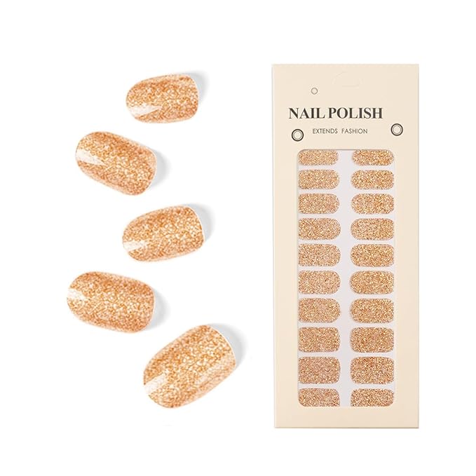 Nail Stickers 20 Pieces Full Wraps Nail Polish Strips, Self-Adhesive Gel Nail Art Decals for Women Girls (B4-14)