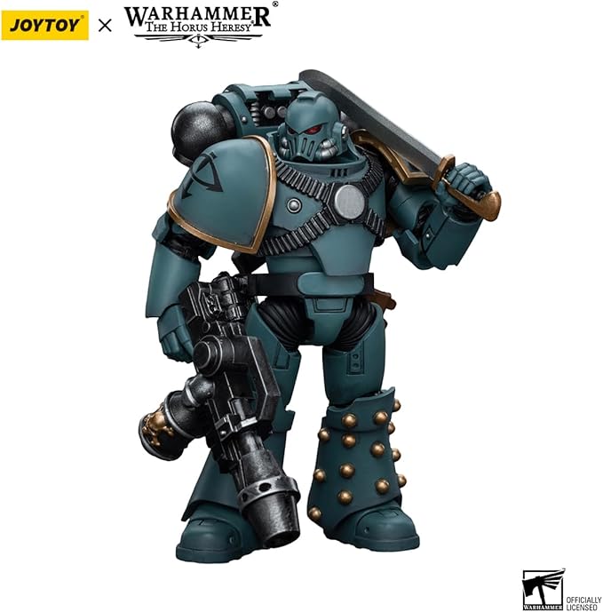 Joytoy Warhammer The Horus Heresy Sons of Horus 1:18 Action Figure Mecha Joy Toy MKIV Tactical Squad Legionary with Flamer Collection Model Anime 4.88 inch