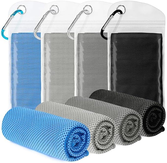 Amgico 4 Pack Cooling Towel for Neck and face(40"x12"), Cooling Neck Wraps, Quick Dry Towels, Ice Towel for Gym, Yoga, Running, Workout