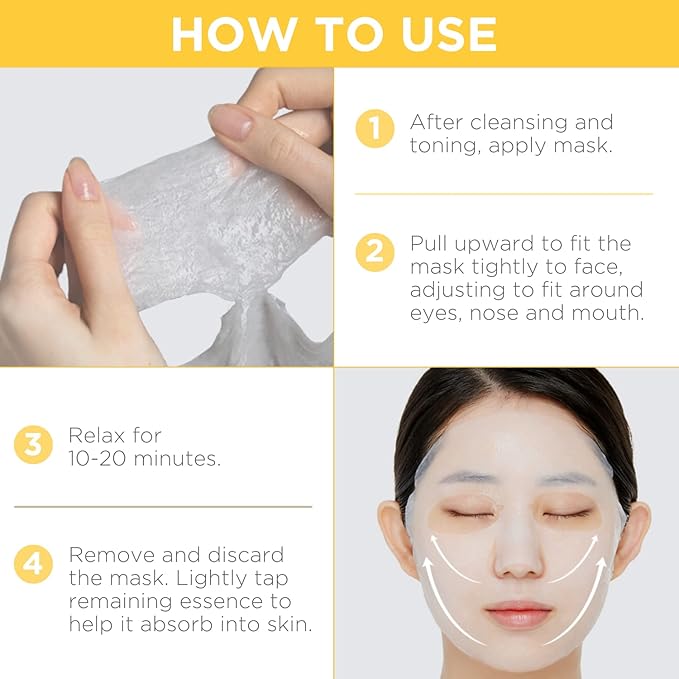 Mediheal Best Korean Sheet Mask - Vita Essential Face Mask 10 Sheets Vitamin Mask For All skin types Smoothing Tightening Toning up Brightening (Pack of 2)