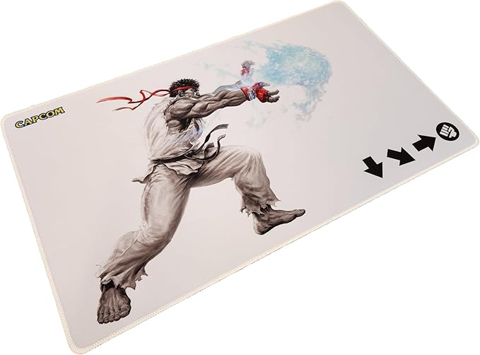 Street Fighter V Hadoken Playmat, Multi-Functional playmat Serves as Surface for Gaming Comfort and as a Protective Layer for Your Cards, Game Pieces and Table, Made from neoprenepolyester Fabric