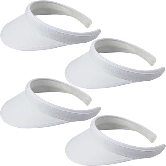 4 Pack Sun Visor Hats Women Men Clip on Cotton Wide Brim Visors Hat Outdoor Sports Golf Beach Travel Tennis Caps