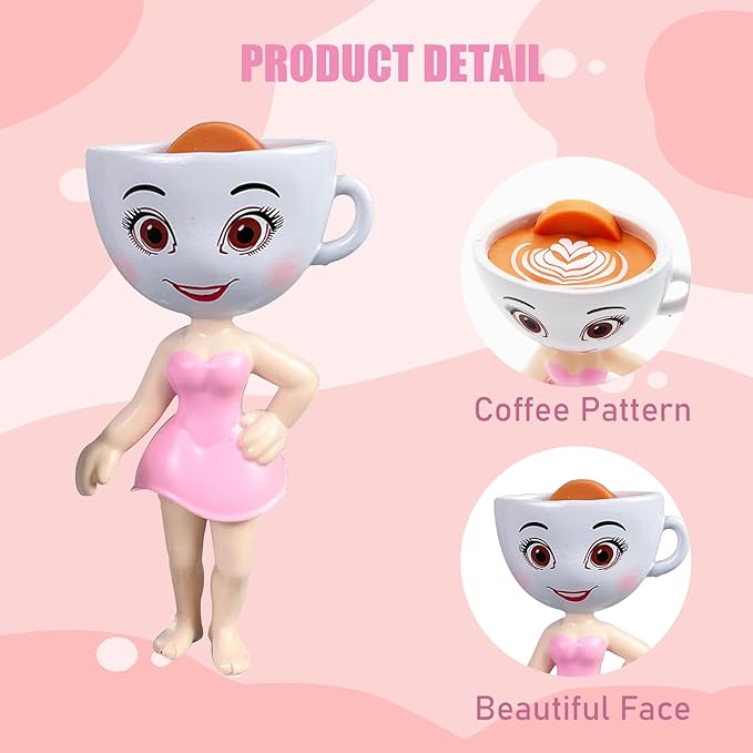 4 Inches Italian Brainrot Action Figure,Ballerina Cappuccino Pink Desk Accessories for Women Cute Office Desk Decor Bookself Cubicle Girls Boys