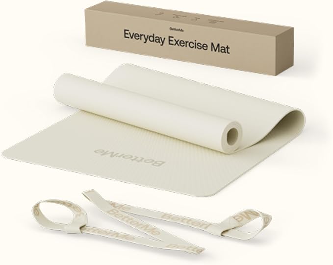 BetterMe Yoga Mat - Non-Slip Exercise Mat for Women - Cushioned Pilates Mat for Home Workouts, Stretching & Hot Yoga - Portable Fitness Mat with Strap
