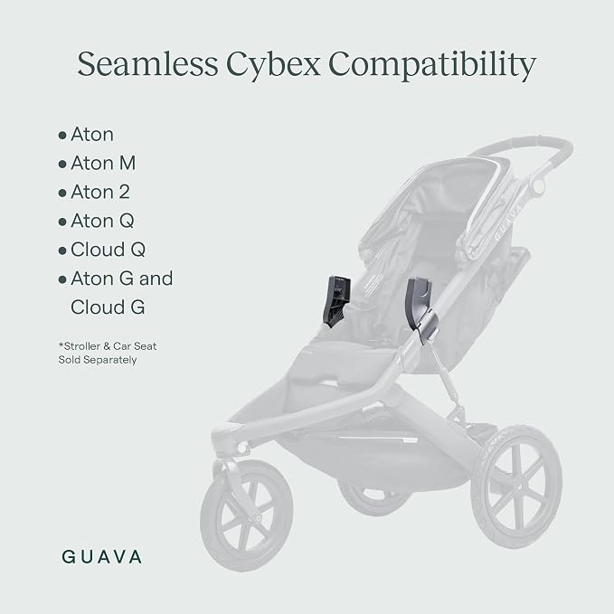 Guava Roam Stroller Car Seat Adapter for Cybex Infant Car Seats | Travel System Adapter for Roam Jogging Stroller | Easy Click-in Attachment for Seamless Transitions