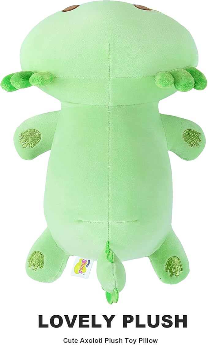Onsoyours Cute Axolotl Plushie, Soft Stuffed Animal Salamander Plush Pillow, Kawaii Plush Toy for Kids (Green Axolotl, 13")