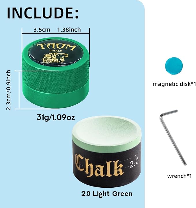 TAOM Pool Chalk Holder Round Shaped Practical Tool Billiards Accessories Magnetic Mini Chalk Tip Case Container Round Box Billiards