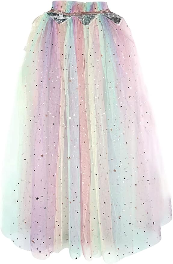 FKKFYY Rainbow Cape Cloak for Girl Princess