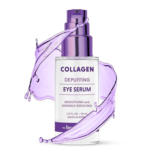 Collagen & Hyaluronic Acid Under Eye Serum - Reduces Puffiness, Dark Circles & Wrinkles, Hydrating - Dermatologist Tested, Korean Skin Care - 1 oz / 30 ml (2 Pack)