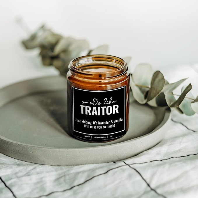 You Nique Designs New Job Candle for Women, 9 Ounces, Going Away Gifts for Coworker, Coworker Leaving Candle for Women, Farewell, Goodbye, All Natural Soy Aromatherapy Candles (Lavender & Vanilla A)