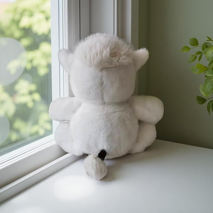17" Highland Cow Plush Toy - Ultra Soft Stuffed Animal, Cute Scottish Cow Plushie for Nursery Decor & Kids Gift(White)