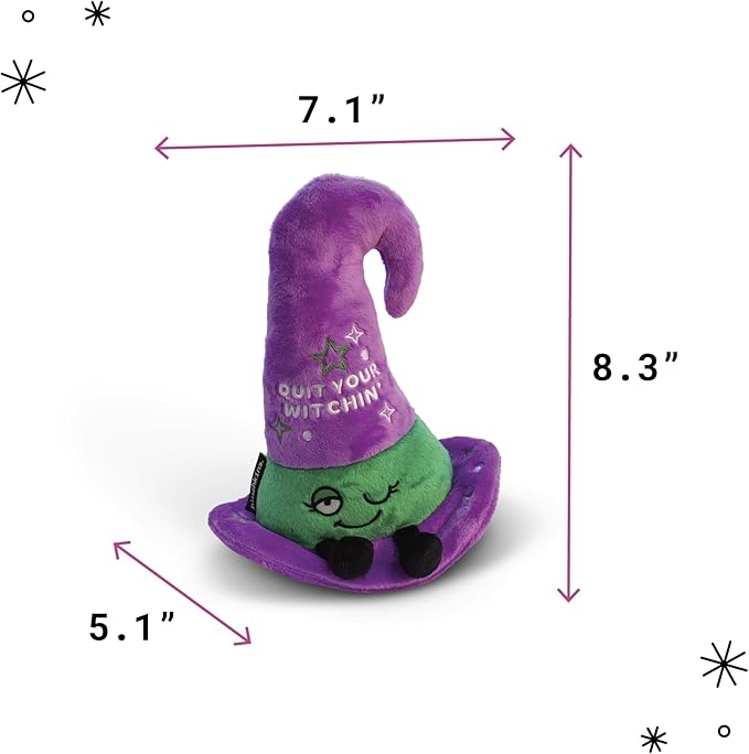 Halloween Plushie - Quit Your Witchin Sassy Witch Hat Plush, Spooky Theme Gift, Toy for Gifting