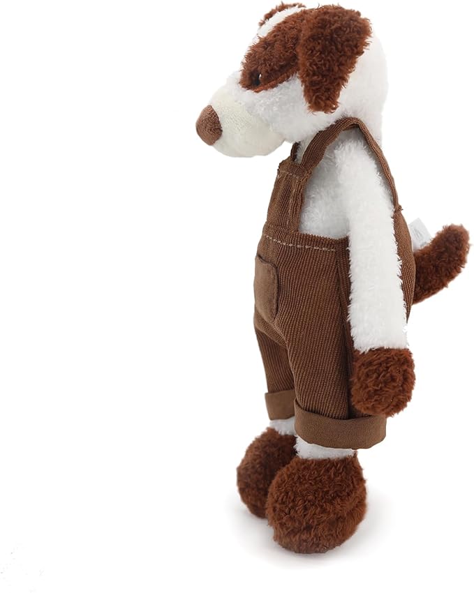 Irresistibly Soft Dog Plush Figure in Charming Corduroy Overalls - A Delightful Addition to Any Plush Collection, Great for Both Kids' Playtime Fun and Cozy Room Aesthetics