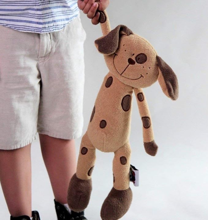 Plush Sitting Brown Peppered Puppy Dog, 15"