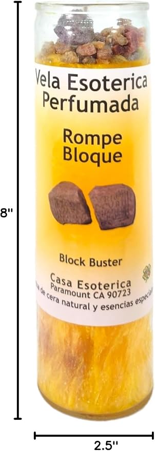 Blockbuster -Palm Wax Spiritual Intention Spell Candle-[Yellow] | Vela CASA ESOTERICA PERFUMADA- (ROMPE BLOQUE)
