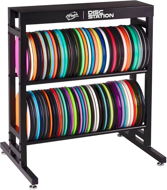 MVP Disc Sports Disc Station Disc Storage Rack (Choose Your Size and Color)